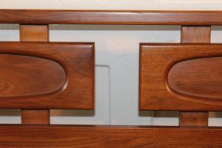 Mid Century Modern Sculptural Walnut Queen Headboard 7