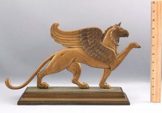 Large Antique Circa - 1900 Mythological Bronze Griffin Sculpture Firedog Doorstop