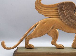 Large Antique circa - 1900 Mythological Bronze Griffin Sculpture Firedog Doorstop 4