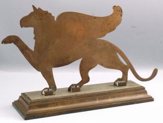 Large Antique circa - 1900 Mythological Bronze Griffin Sculpture Firedog Doorstop 6