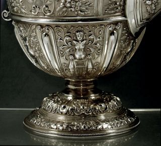 English Sterling Coffee Pot 1881 Cellini - Renaissance Revival 11