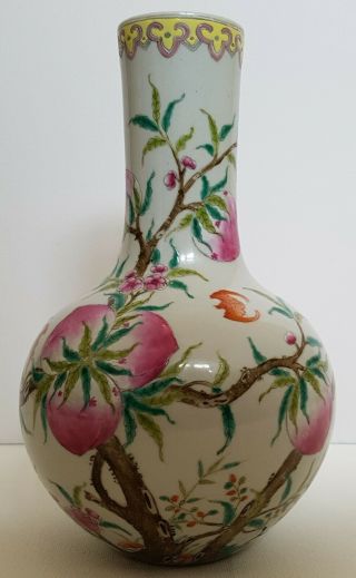 And Fine Antique Chinese Porcelain Daoguang 9 Peach Bottle Vase
