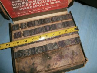 ANTIQUE WILLIAMSON ' S ALPHABET RUBBER STAMPS MERCHANTS SIGN PRINTING OUTFIT 6