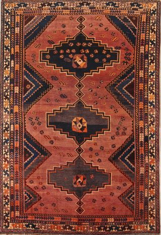 Antique Geometric Tribal Lori Persian Hand - Knotted 7x9 Oriental Rug 9 