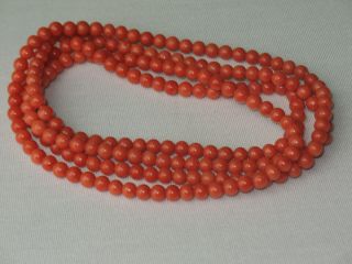 42,  5 gr.  natural red salmon coral necklace rare ca.  1900 best quality 2