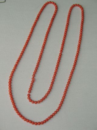 42,  5 gr.  natural red salmon coral necklace rare ca.  1900 best quality 3