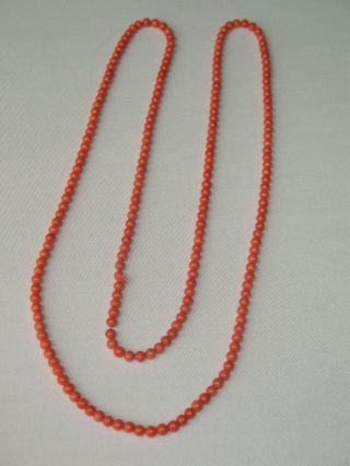 42,  5 gr.  natural red salmon coral necklace rare ca.  1900 best quality 4