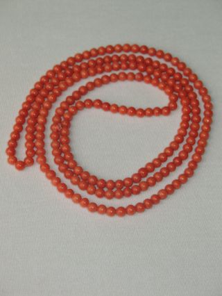 42,  5 gr.  natural red salmon coral necklace rare ca.  1900 best quality 6