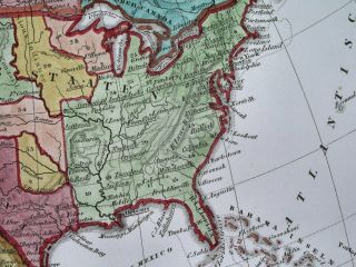 1848 RARE MAP TEXAS as PIPE UNITED STATES FLORIDA YORK CALIFORNIA 5