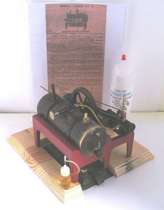 Vintage Weeden 14 Horizontal Live Steam Engine (rebuilt) (h)