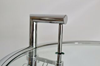 Eileen Gray Vtg Mid Century Modern Chrome Glass Side End Coffee Table 10