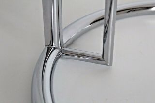 Eileen Gray Vtg Mid Century Modern Chrome Glass Side End Coffee Table 11