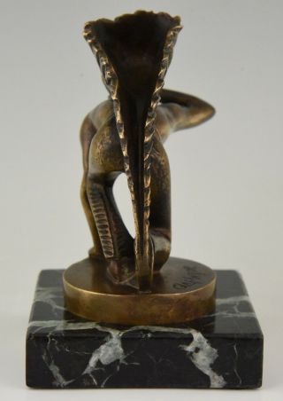 Guillaume Laplagne Art Deco bronze Indian lookout car mascot hood ornament 1930 8