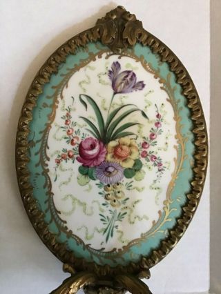 Pair Antique or Vintage Porcelain on Bronze Mount Sconces 5