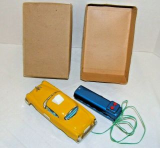 Vintage Linemar Yelow Cab Taxi J - 445 Tin Toy Car Japan Battery Op RC in Orig Box 10