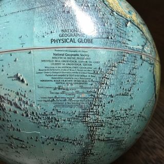 Vintage (1971) National Geographic Physical Globe,  12 - Inch Globe No Stand 6