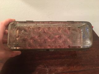 Antique French Acid Etched Glass And Gilt Metal Jewelry Box Table Vitrine 19th C 9
