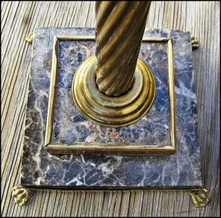 PRIVATE Collect84 Vtg BRASS Marble & Claw Feet Base LAWYERS SCALE 22 