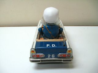 50s NOMURA TIN BATTERY/OP POLICE PATROL WITH LITED SHOOTING GUN TN JAPAN 7