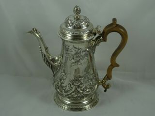 MAGNIFICENT,  GEORGE II silver COFFEE POT,  1757,  832gm 2