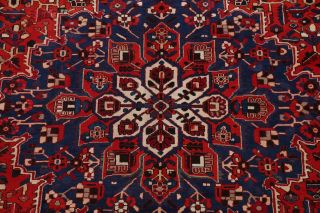 Stunning Geometric Collectible Vintage Area Rug Hand - Knotted Old Carpet 10 x 13 6