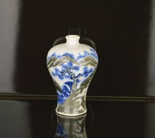 A Perfect 19th Century Chinese Miniature Meiping Vase With Landscape