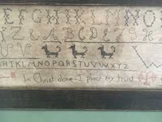 Long 29”x9” Primitive Sampler by Linda Babb - In Christ Alone - Erikascupboard 5