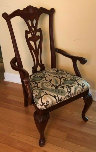 Vintage Mahogany Carved Chippendale Style Chairs - (Pair) 3