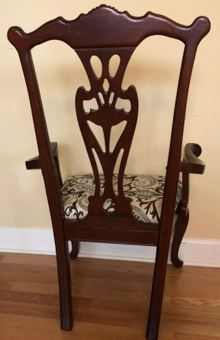 Vintage Mahogany Carved Chippendale Style Chairs - (Pair) 5