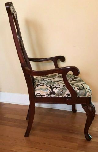 Vintage Mahogany Carved Chippendale Style Chairs - (Pair) 6