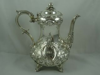 Magnificent,  Victorian Silver Coffee Pot,  1855,  892gm