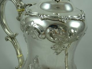 MAGNIFICENT,  VICTORIAN silver COFFEE POT,  1855,  892gm 8