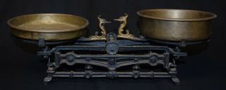 Continental Painted Cast Iron Balance Scale,  Late 19th Century