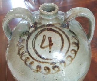 Edgefield pottery Thomas Chandler double handled jug Southern stoneware 2