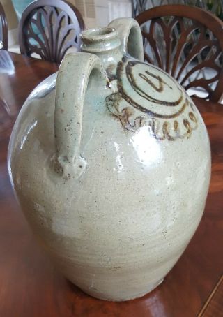Edgefield pottery Thomas Chandler double handled jug Southern stoneware 3