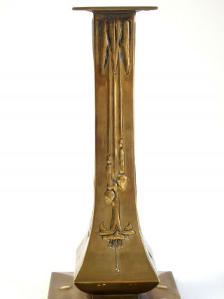 Fine antique Art Nouveau / Secessionist brass candlestick 5