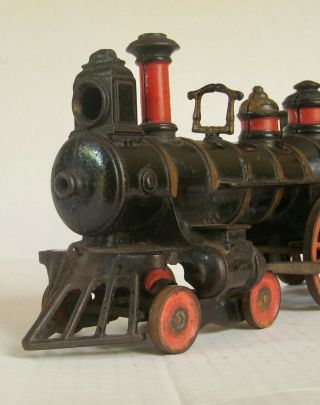 Ives Large 4 - 4 - 0 Locomotive And Tender,  Ca.  1893 Cannonball Cast Iron Train