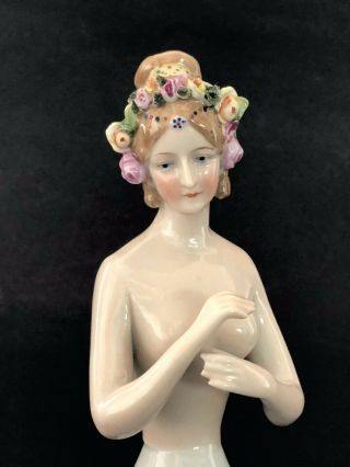 Antique Porcelain Half Doll Art Deco Lady GOEBEL Awesome Design 10