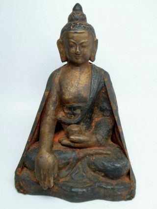 Vintage Medicine Buddha Shakyamuni Sakyamuni Temple Tibetan Healing 8 " Statue
