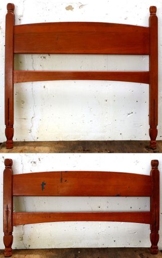 Vintage Antique Solid Wood Wooden Twin Size Bed Frame Head Foot Board Headboard