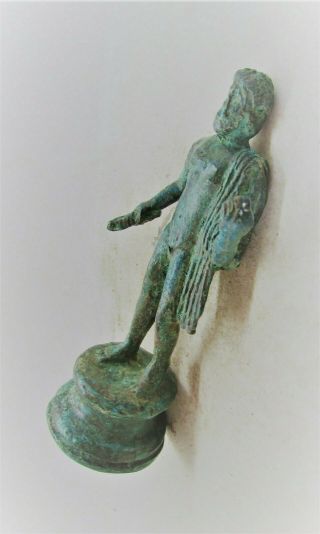 EXTREMELY RARE ANCIENT ROMAN BRONZE STATUETTE OF ZUES HOLDING THUNDERBOLT 3