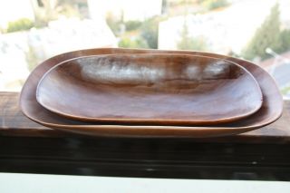 Old Antique Primitive Wooden Trencher Dough Bowl Hand Carved Rustic Rare 9