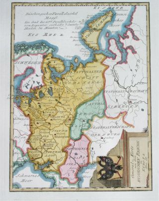 1791 Map Russia Ukraine Moscow Kiev With The Coat Of Arms
