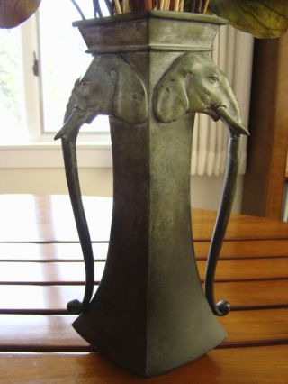 Rare Bronze Elephant Vase Secessionist Arts & Crafts Ca 1900