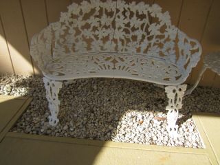 Vintage Antique Cast Iron Metal Victorian Style Garden Bench Loveseat 1940 ' s 2