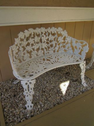 Vintage Antique Cast Iron Metal Victorian Style Garden Bench Loveseat 1940 ' s 6