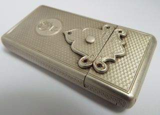 LOVELY RARE ENGLISH ANTIQUE VICTORIAN 1868 SOLID STERLING SILVER CIGARETTE CASE 12