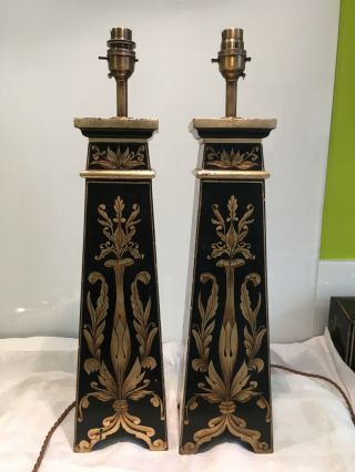 Decorative Antique Style Painted & Gilt Table Lamp,  Oka Style 50 Cm Tal