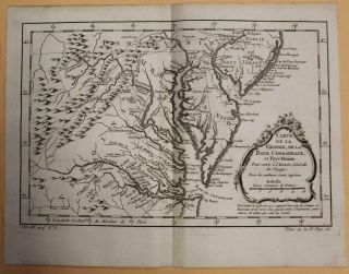 Chesapeacke Bay Virginia Maryland Delaware United States 1757 Bellin Antique Map