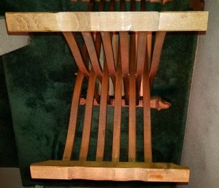 Savonarola Chair Walnut with Inlay,  Lion Head Folding X Scissor Chair Italian 11